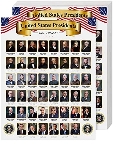 הדפסה מעולה של ארצות הברית של אמריקה נשיא פוסטר-תמונות & מגבר; שמות של נשיאי ארה ב / לבית הספר & מגבר; לשימוש ביתי / 8.5 איקס 11 | / 10
